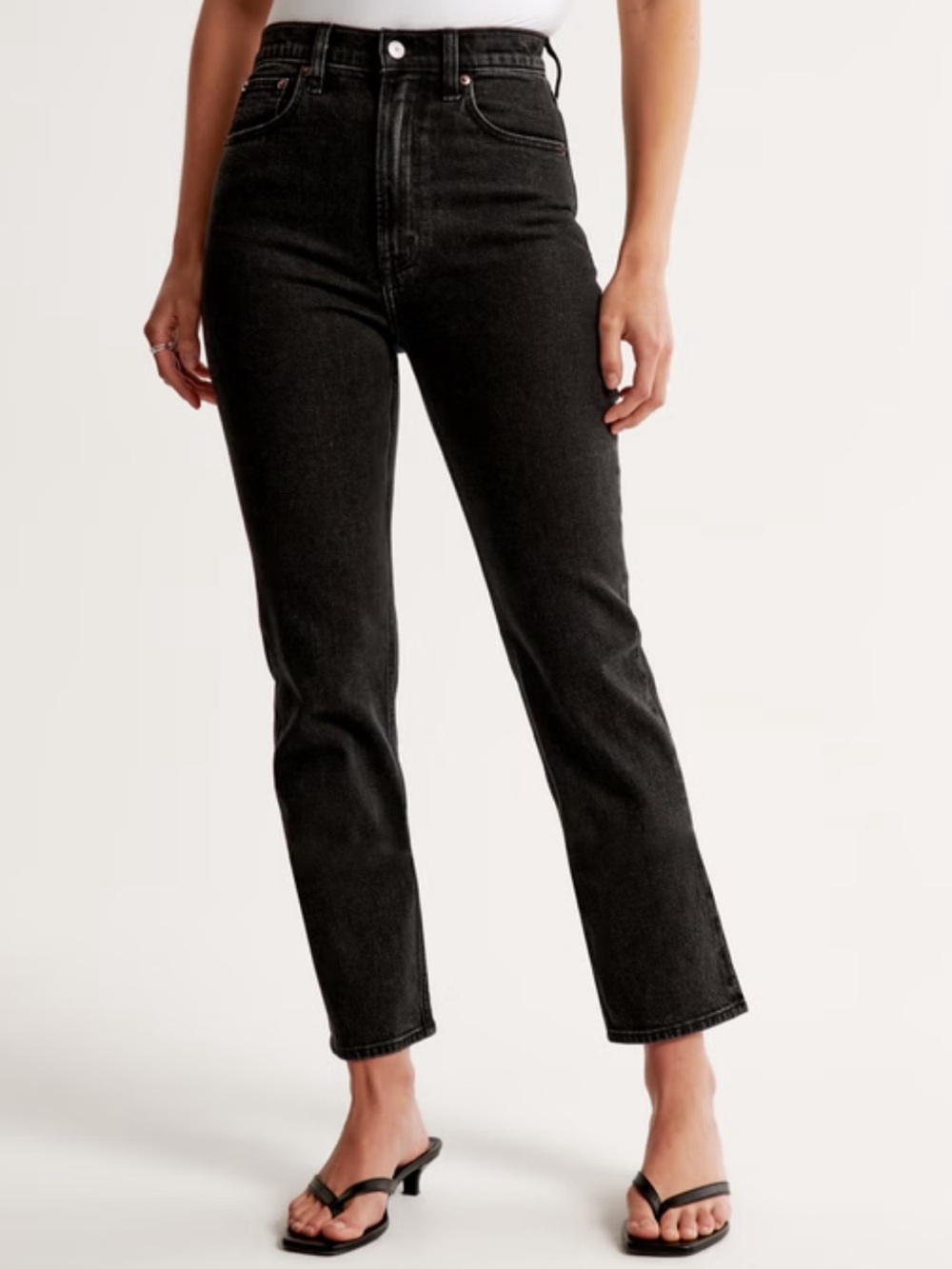 Abercrombie ultra high rise ankle straight jeans size 25